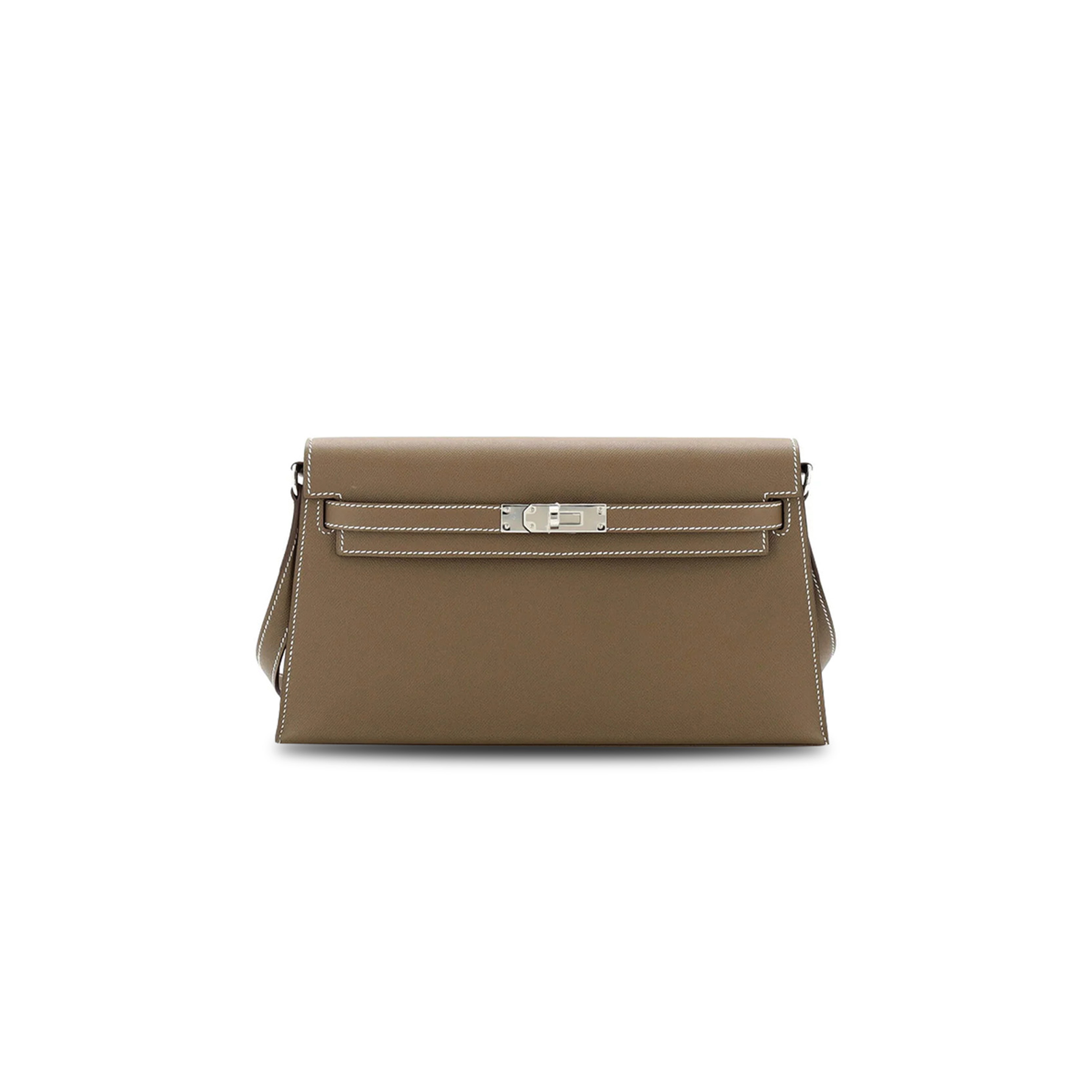 HERMÈS MASTER KELLY ELAN MADAME ELEPHANT GREY SILVER BUCKLE SHOULDER BAG (27.5*15*5cm)